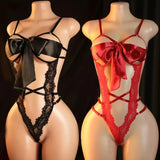 Nighttime Transparent Open Bra Porn Lingerie Corset Deep V Sexy Crotchless Underwear Women Lace Hollow Bras Hot Teddy Bodysuit