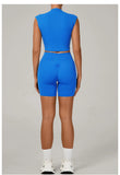 Naked Yoga Sets Women Quick Drying Slim Sports Shirt Fitness Suit Outdoors Sport High Waist Shorts Tight Running Workout Clothes