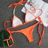 New Jewelled Rhinestone Bling Diamond Bikini Women Swimwear Female Swimsuit Two-Pieces Bikini Set Bather Bathing Suit Swim V2268