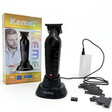 Kemei Electric Cordless Hair Trimmer KM-2299 with Base Electric Oil Head Thruster Carving Clippers Finish Hair Cutting Machine