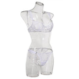 Summer French Minimizer Bra Beachwear Large Bust Pure Embroidery Lace Ultra Thin Plate Size Light Support Wirefree AU MOYISU