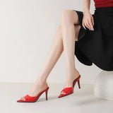 Spring and Summer New Style Fashion High Heels Women's Slippers Pointed Tip Concise Sexy Party Women's Shoes High 8cm Size 35-43