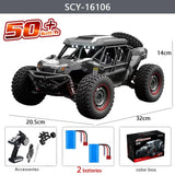 16106 1:16 4WD RC Monster Truck – 50KM/H High-Speed Off-Road Car with LED Lights