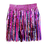 Sequin Cheerleading Team Dress for Adults Kids Rain Skirt Dance Costume Streamer Fringe Half Skirt for Beach Parties