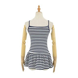Sweet Double-shoulder Strap Striped Color-block Camisole For Women Unique Design Patchwork Pure Desire Dress Elegant Casual WIKO