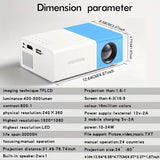 YG300 high-definition projector, home theater grade non occupancy projector, supports HDMI and USB connection for use