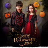 Kids Vampire Costume Gothic Halloween Dress with Accessories