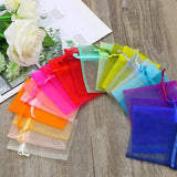 50pcs 7x9cm 9x12cm 10x15cm Sheer Organza Bags Wedding Party Candy Chocolate Bags Gift Pouches Jewelry Storage Drawstring Bags