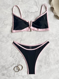 sexy patchwork mini bikinis sets two pieces swimsuit thong swimsuit Swimwear Biquini conjunto de bikini tankini beachwear