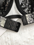Women's sexy bra set with lace ultra-thin 2-piece leopard print Underwear is suitable for special occasions and daily use A3132