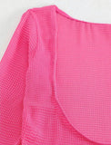 2026 Beach Skirt Swimsuit Women White Three-Piece Bikini Sexy Mesh Long Sleeve Hollow Out Bathing Suit Swimwear Summer Beachwear