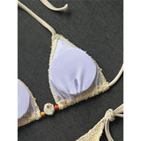Halter Fishnet Bikini Women Swimwear Female Swimsuit Two-Pieces Bikini Set High Cut Leg Padded Bather Bathing Suit Swim V8339