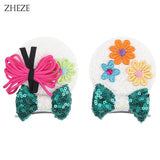 Christmas 2.8"Mouse Ears Hair Clips For Children Sequins Bow Hairpins Girls Festival Party DIY Hair Accessories