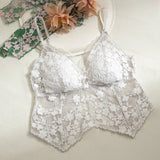 Summer French Lace Halter Bra Set Pure Sensual Beachwear Lightweight Mesh Bralette Backless Wirefree Comfort AU MOYISU Sexy Bra