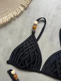 2026 Summer Sexy Bikini Set Women Swimwear Chic Bead Sling Bra Thong Swimsuit Micro Bikini Fashion Brazilian Beach Bathing Suit