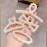 Pearl Claw Clips Crab Geometric Hairpins For Women Girl Korean Bow Hollow Hair Accessories Bath Clip Headwear Barrettes