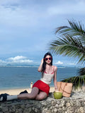 Summer New Pure Desire Style Spicy Girl Shoulder Strap Vest Women's Slim and Versatile Beach Resort Swimsuit