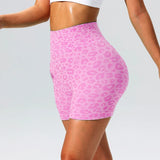 Trendy Sexy Leopard Women Yoga Shorts Seamless Sportswear Woman Gym Workout Shorts Fitness High Waist Tummy Control Leggings