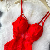 MOYISU Women's Sexy Summer Bodysuit Halter See Through Mesh Lingerie Push Up Pads Euro Style Boho Chic Shapewear Hot Item AU Hot