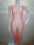 2026 New Fishnet Long Dress V-neck Mesh Sparkling Rhinestone Crystal Swimsuit Bikini Cover Up Beach Bathing Suit Women Cover Ups