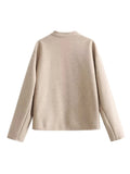 Foridol O Neck Single Breasted Apricot Women Winter Autumn New Coat Office Lady Short Thick Jacket Vintage Outerwear Loose