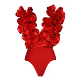 Sexy 3D Flower Bikini Set Brazilian Biquini Low Waist Swimwear Push Up SwimSuit Women Solid Swimwear Sexy Beach Wear Female