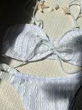 Wrinkled Crinkled Tie Knotted Bikini Women Swimwear Female Swimsuit Two-pieces Bikini Set Brazilian Bathing Suit Swim Beach Wear