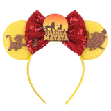 2025 New Style Mickey Minnie Ear Headband Sequin Bows Girl Adult Kids Halloween Party Cosplay Hair Accessories Princess Hairband