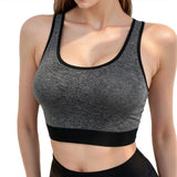 Seamless Women Yoga Bra Racerback Sports Crop Tops Breathable Gym Tank Top No Pads Quick Drying Fitness Running Workout Tops