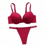 Sexy Underwire Two PiecePush Up Push Up Bras lingerie Set For Women Thickened chest cushion small chest appears larger B2051