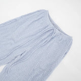 Women's trousers, fashionable and versatile, solid color, drawstring straight trousers, beach sun protection trousers