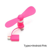 Mini USB Fan Flexible Cooling hand Fan portable Fans Summer Cool laptop Desktop Cell Phone Cooler 2 in 1 Micro USB Type-C plug