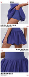 Summer One-piece Tennis Dress Women Fitness Fake Two-piece with Inner Separate Shorts Pockets Sleevesless Sports Pleated Skirt