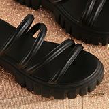2026 Summer Chunky Platform Gladiator Sandals Women Spaghetti Strap Thick Bottom Slippers Woman Anti Slip Beach Sandles 35-43