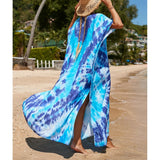 2026 New Colorful Kaftan Tunic Beach Dress Beach Wear Beachwear Beach Cover Up Cover-upsLoose Maxi Dress Female Women V4428