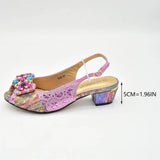 Doershow nice African Shoes And Bag Matching Set With BLUE Hot Selling Women Italian Shoes And Bag Set For Wedding  HFG1-1