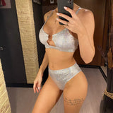 New Shiny Sequins High Waist Bikini Female Swimsuit Women Swimwear Two-pieces Bikini Set Padded Bather Bathing Suit Swim V4213