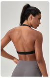 YOGA Naked Feeling Strappy Padded Sports Bras for Women - Fitness Workout Top Criss Cross Back Yoga sports Bras No steel ring