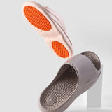 Non-Slip Shower Slippers Women Men Comfortable Soft Sole Couple Slippers Summer 2025 Lightweight Flat Heel Bathroom Slides