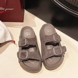 Women Leisure Slippers Retro Trend With Buckles Female Summer Casual Shoes Comfortable Beach Slides Girls Platform Sandals