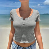 2026 Women's New Y2K Hot Girls Sexy Vest Short Sleeve T-Shirt Tops