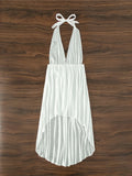 S - XL New Sexy Halter Deep V Neck Backless Tunic Beach Cover Up Cover-ups Beach Dress Beach Wear Beachwear Female Women K5213