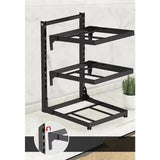 4-Tier Adjustable Pot Rack for Home Use Cookware Storage Rack Under-Sink/Countertop Storage Rack