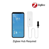 Tuya WiFi Zigbee Temperature Humidity Meter with External Probe Sensor Optional Digital LCD Screen Thermometer for Fish Tank