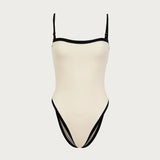 One Piece Swimsuit 2024 New Vintage Retro Swimwear Women Swimsuit Bandeau Bathing Suit Beachwear Monokini Female Swimming Suits
