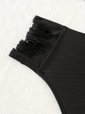 ZTVitality Black Sexy Push Up Bikini Set 2025 New Arrival Padded Mid Waist Hollow Out Swimsuit Women's Swimwear Summer Beachwear