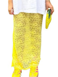 Women's Summer Lace Long Skirts Elegant Low Waist Solid Color See-Through Midi Skirts Slim Fit Skirts