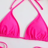 DEKA Triangle Bikini Set Womens Solid Sexy Lingerie Swimwear Tie Side Thongs Beachwear Fashion Swimsuit Bathing Suit
