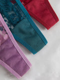 3Pcs/Set Women Sexy Floral Lace Thong Panties Low Waist Hollow Lace Sexy Lingerie Adjustable Thin Strap Underwear