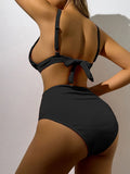 2026 Triangle High Waist Bikini Solid Strappy Swimwear Female Sexy Swimsuit Women Bathers Bathing Swimming Swim Suit Beachwear